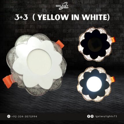 3+3 Led Light Yellow In White